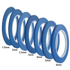 고온 자동차 PVC Fineline 핀스트라이핑 마스킹 테이프 비닐 파인 라인 곡선용 블루, 8mm 1 Roll, 1개