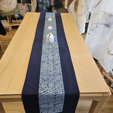手工扎染 桌旗 純棉加厚 中式茶室裝飾, 1個, 30 x 238cm, 海藻 雙層