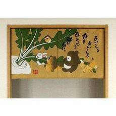 일본 노렌 커튼 라쿤 토끼 여우 부엉이 85x45cm 일본산 45