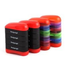 디자인아지트 네임스탬프 레이어 직사각 디자인 칭찬(영문) 블랙, 1개, 보라