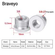 호환마이크 스탠드 나사 5/8-27 ~ 1/4 3/8 인치 변환 너트 사진 설치 액세서리 안정적인 어댑터, 10 Z120 1PC