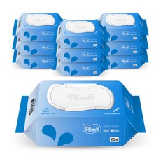 잘풀리는집 비데물티슈 캡형 60매x10팩, 60매입, 10개, 70g