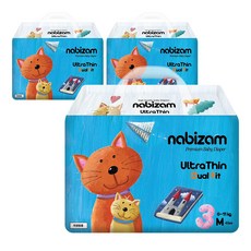 나비잠 기저귀 울트라씬 듀얼핏 밴드 3팩, 중형(M), 120매