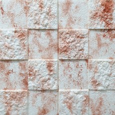 쿠셔니 폼블럭 폼벽지 접착식단열벽지 붙이는벽지 70cm x 70cm, 레드화이트, 1개