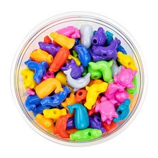 Hygloss Products Inc 아동용 25mm 플라스틱 공예 비즈 해양 디자인 팔찌 목걸이 열쇠고리를 만들 수 있는 예술 활동150개 혼합 색상 246632, 해양 생물 동물, 50 Beads