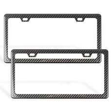 리얼 탄소 섬유 번호판 프레임 - 2팩 프레임 자동차 트럭 SUV용 슬림 블랙 카본 자동차 태그 커버, 리얼 탄소 섬유 번호판 프레임 - 2팩 프레임, 자동차