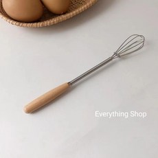 ins實木手柄迷你打單器奶油黃油攪拌器不銹鋼家用攪拌棒餐廳廚房, 1個, ins木柄打蛋器【約20cm】一支裝