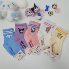 유아동 여아 산리오 정품 캐릭터 양말 세트 키즈 귀여운 패션 발목양말 시나모롤 쿠로미 키티 폼폼푸린 마이멜로디 포차코