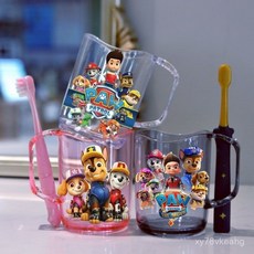兒童卡通漱口杯 刷牙杯 塑料洗漱杯 可愛家用漱口杯, 普通粉,汪汪隊特工一家, 1個