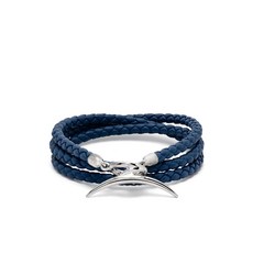 션린 퀼 리사이클 스털링 실버 앤 가죽 브레이슬릿