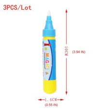 펜 브러시 그림 매트 장난감 물 그리기 아이 쓰기 낙서 놀이 도구 교육, 03 bule 3pcs