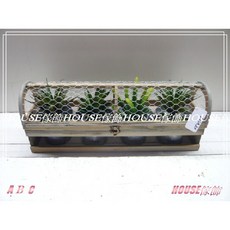 House傢飾 zakka南法田園鄉村風格舊Loft工業風 半罩式鐵網造型4格花器花架