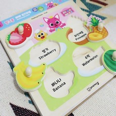 알럽 핑크퐁과일퍼즐 원목퍼즐 아기선물 집중력 조카선물 아기퍼즐, 1개