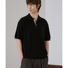 브랜드정품 드로우핏 DRAW FIT 콘트라스트 블록 반팔 니트 BLACK 280155