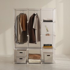 블라인드 드레스룸 시공 시스템 행거 설치 가벽, 화이트+옷걸이봉