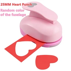 원형 펀칭기 8/16/25/38/50mm 무작위 컬러 하트 모양의 구멍 펀치 DIY 공예 스크랩북, 02 25mm