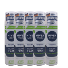 NIVEA 妮維雅 MEN 男士極淨刮鬍泡, 5個, 200ml