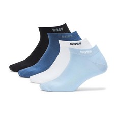 BOSS 남성용 솔리드 면 스트레치 양말 5팩 블랙/블랙/화이트/화이트/카멜, 7-13, 화이트/화이트/네이비/나이아가라 미스트/노던 블루