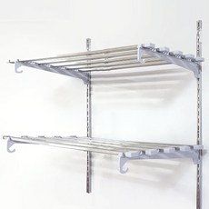 리빙아이 국내산 스테인리스 베란다 다용도 선반 스텐 시스템 벽선반 창고 펜트리 수납, 2단 - 1000mm, 2단