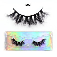 메이크업 속눈썹 하프 밍크 푹신하고 부드럽고 작은 자연스러운 크로스 연장 가짜 고양이, 1개