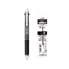 유니 유성펜 제트스트림3색 SXE3-400-07 0.7mm 블랙 1개 + 리필심 SXR-80-7 블랙 1개