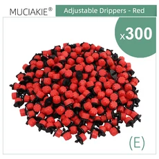 Muciakie 4/7mm 조정 노즐 미스트 스프링클러 헤드 가든 드립 에미 터 용 마이크로 플로우, 17 300PCS, 17 300PCS
