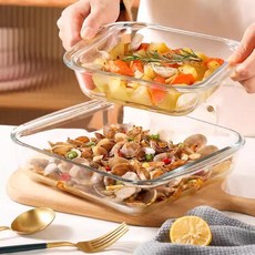 니치유 유리 불판 가정용 내열 채반 전자레인지 전용 그릇 리조또 접시 YXP153, 2개, 1L+1.8L