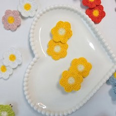 여아 크로쉐 플라워 헤어핀 머리 삔 공주 꽃 아이 키즈 벨롱비 아기