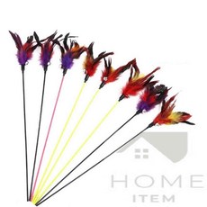 홈템방 깃털스틱 고양이장난감 딸랑이