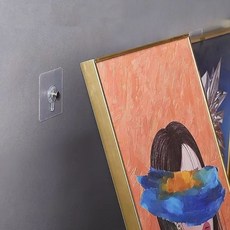 후크 액자 소품 벽걸이 걸이 고리 찍찍이 강력 접착 무타공 벽면 부착 거실 주방 인테리어, 양면 부착 패드 스티커 1P, 1개