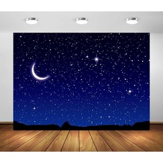 BELECO 1.5x91.4cm5x3피트 패브릭 블루 별이 빛나는 하늘 별 배경 예수의 탄생 크리스마스 출생 장면 초승달 밤 별빛 메리 새해 파티 장식 사진 소품 211356, 5x3FT