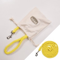 12mm 순면 리드줄 애견 강아지 로프 소형견 중형견 대형견 목줄, 1개, 옐로우