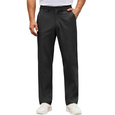 COOFANDY 남성용 캐주얼 팬츠 면 클래식 핏 스트레치 치노 팬츠 카키 경량 작업 드레스 슬랙스 라이트 카키. 36 x 30