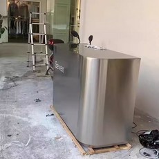 스테인리스 카운터 프론트 안내 데스크 웨이브 더블, 180x50x100, 곡선형