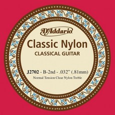 D'Addario J27H03 학생 나일론 클래식 기타 싱글 스트링 하드 텐션 세 번째 스트링, Second String, 일반 장력