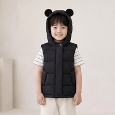 지디오 키즈 패딩 조끼 귀여운 곰돌이 후드 봄 베스트 점퍼 아동 남아 여아 간절기 아우터 패쪼