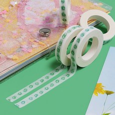 잘팔아스토어 컬러 띠 마스킹 테이프 초록수채화 마테 빈티지스티커 다꾸 다꾸스티커 도료노리자