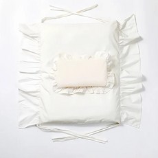 實木寵物圍欄床, 1個, 白色床品【帶花邊】,S