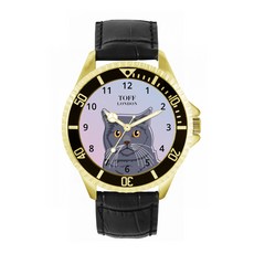 Toff London 토프 런던 TLWL-9084 남성용 블루 브리티시 쇼트헤어 캣 헤드 시계 609530