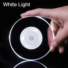 LED 식기 매트 다채로운 코스터 발광 스티커 빛나는 스톨 라이트 깜박이, White Light
