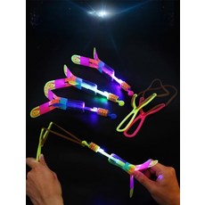 어린이 발광 놀이용 호환 고무줄 새총 화살 대나무 회전 비행기 야외 안전, 1개, 8_대형섬광활비행기30개