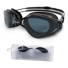 수경 고글 수영 COPOZZ S3 성인용 클리어 비전 안개 방지 UV400 보호 남성 여성 청소년용 누수 없음, Gray Lens + Black Frame