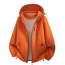 戶外防風工裝外套 秋季新款美式機能運動夾克 登山服, XL, 桔紅