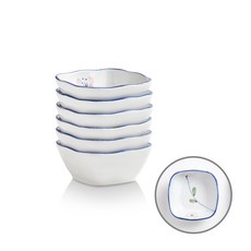 유포코리아 도자기 VIP 분홍꽃사각찬기 9cm, 6개