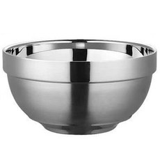 JS購物 304不鏽鋼雙層防燙隔熱碗，兒童安全碗，防摔耐用，多尺寸可選, 304不鏽鋼碗【12cm】, 1個