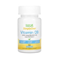 슈퍼뉴트리션 심플리 원 비타민 D3 50 000 IU 50소프트젤, 1개, 50정