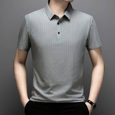 上衣男polo衫冰絲涼感運動上衣夏季透氣短袖大尺碼吸濕排汗休閒短袖速乾商務上班工作服寬鬆翻領上衣條紋POLO衫冰絲短袖男