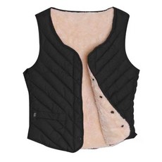 조끼 내피 방한 여성위한 라이너 벨벳 운 따뜻한 두꺼운 2025 코튼 밀착형 짧은