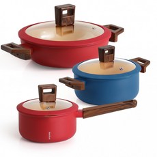 모하니 겸용 냄비 인덕션 세트 란치에 가스렌지 3종 컬러, 1개, 나리히라 16레드+20양수+28블루, 상세페이지 참조