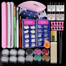 DFMEI 美甲工具套裝全套鼠標燈套裝多色閃粉法式甲片組合美甲工具開店, 1個, 美甲30件套裝:如圖